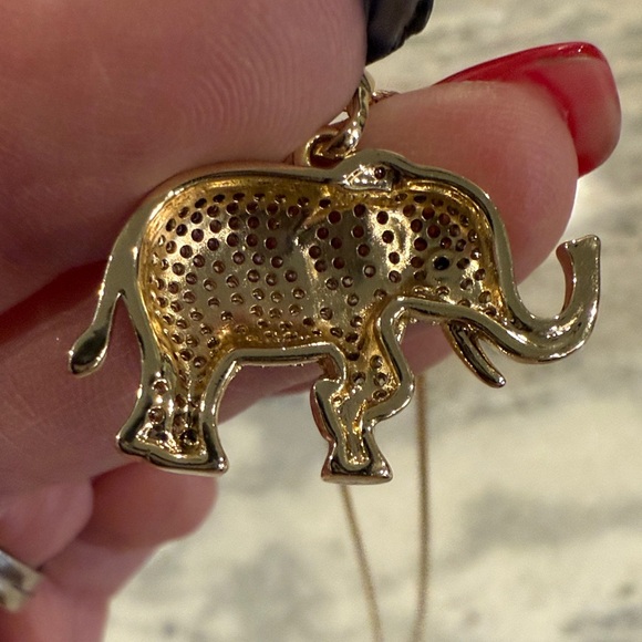 Gold Elephant Pendant Necklace - Picture 3 of 3